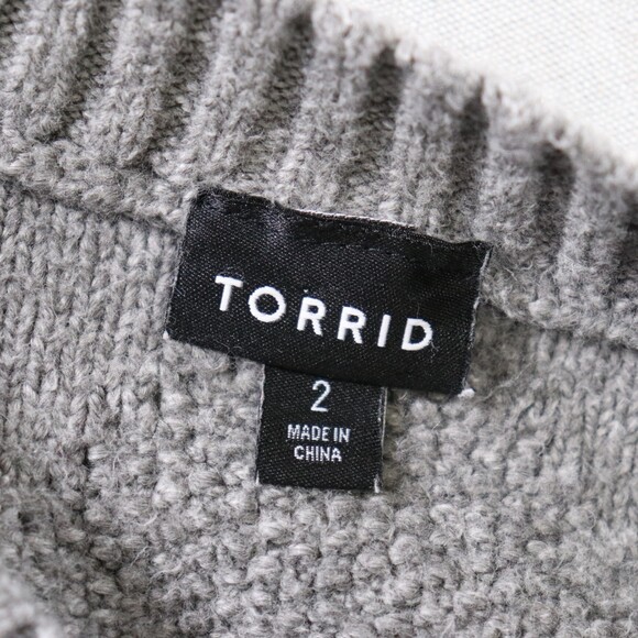 Torrid Cable Knit Sweater Dress Womens 2X Gray Long Sleeve Cozy Knit - Picture 3 of 10
